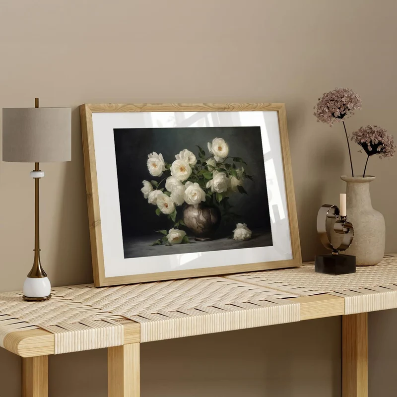 Blume Leinwand Wandbilder Vintage Rustikale Deko 30x40 cm