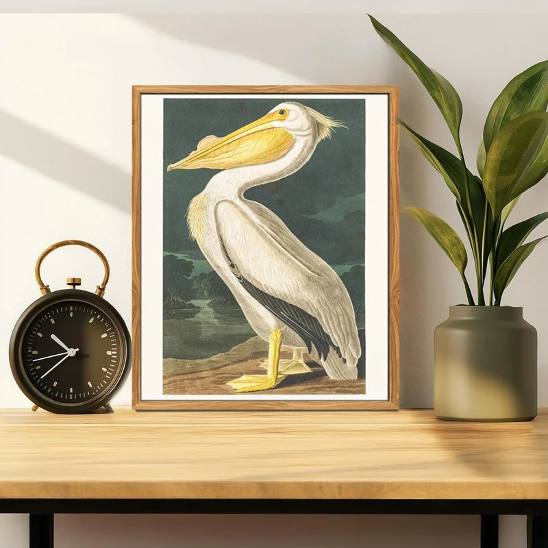 Vintage Vogel Leinwandbild mit Rahmen 40x60cm - Wohnzimmer