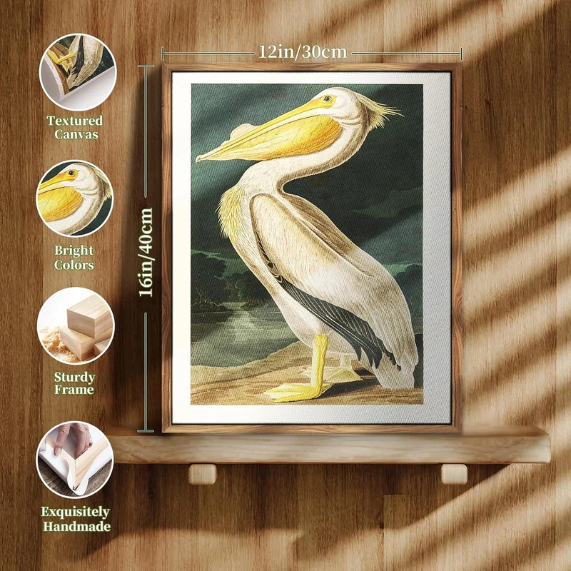 Leinwandbild Vintage Vogel mit Rahmen 30x40cm Aesthetic Tier