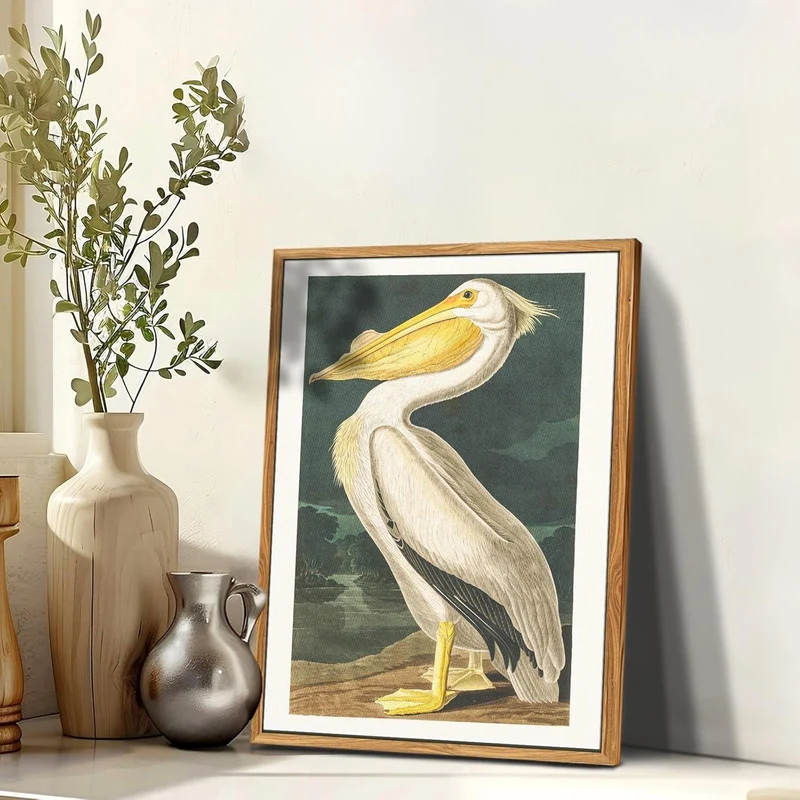 Leinwandbild Vintage Vogel mit Rahmen 30x40cm Aesthetic Tier
