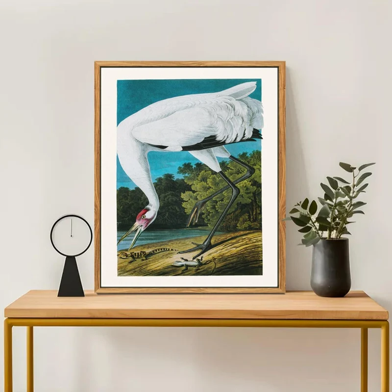 Vintage Vogel Leinwandbild mit Holzrahmen