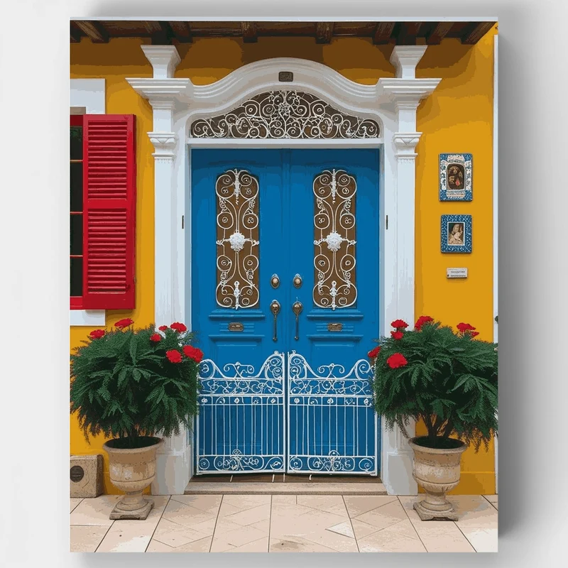 Mediterranean Blue Door - Paint by Numbers Kit