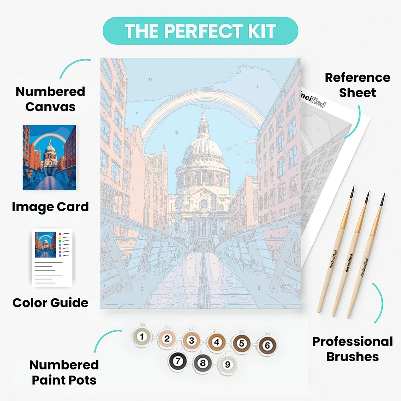 St. Paul's Cathedral Rainbow Bridge - Paint by Numbers Kit