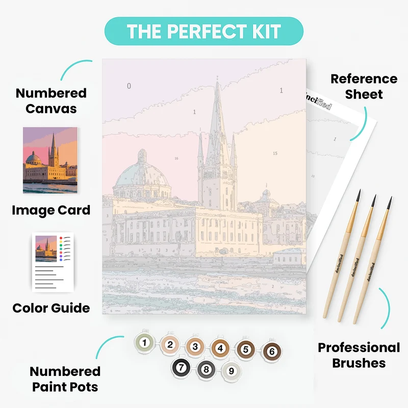 Valletta Harbor at Sunset - Paint by Numbers Kit