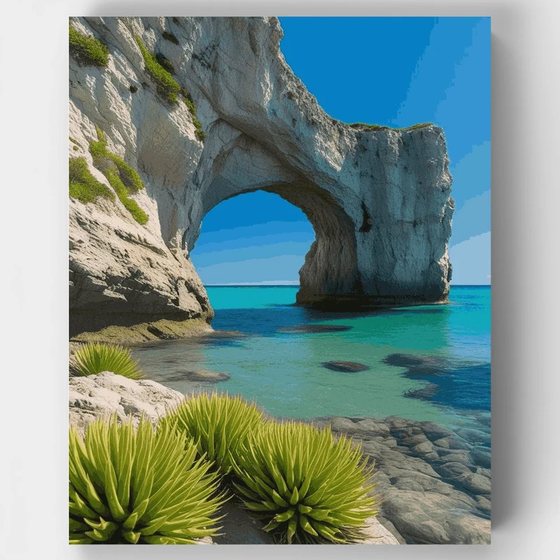 Mediterranean Coastal Arch - Paint by Numbers Kit