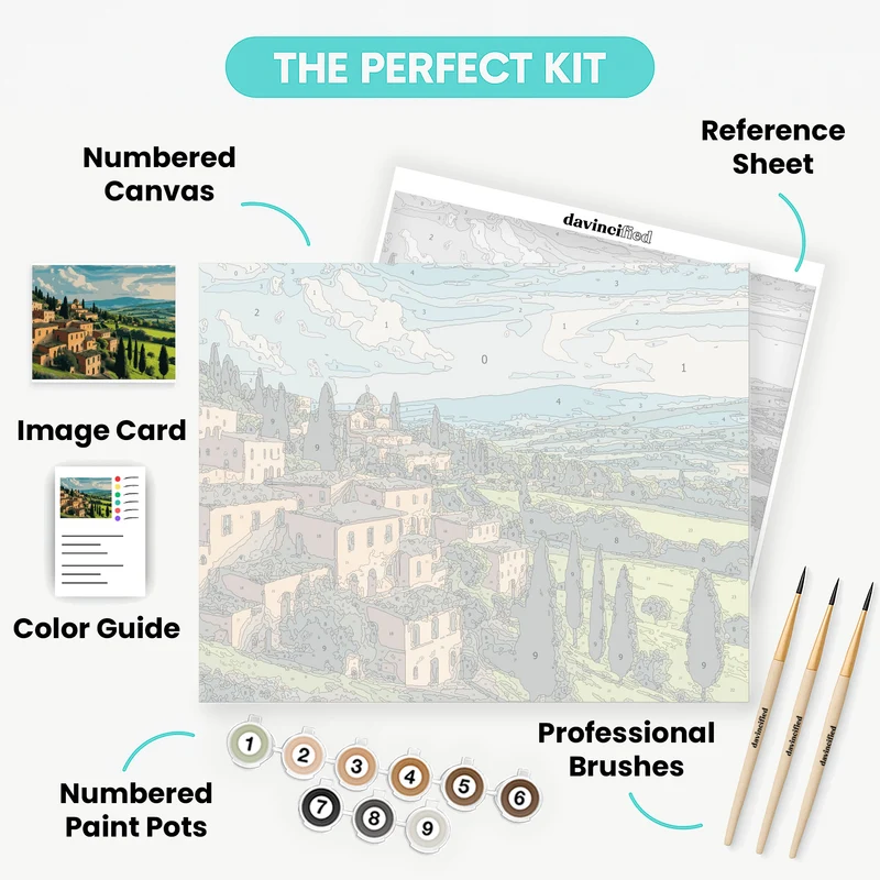 Tuscan Village Landscape - Paint by Numbers Kit