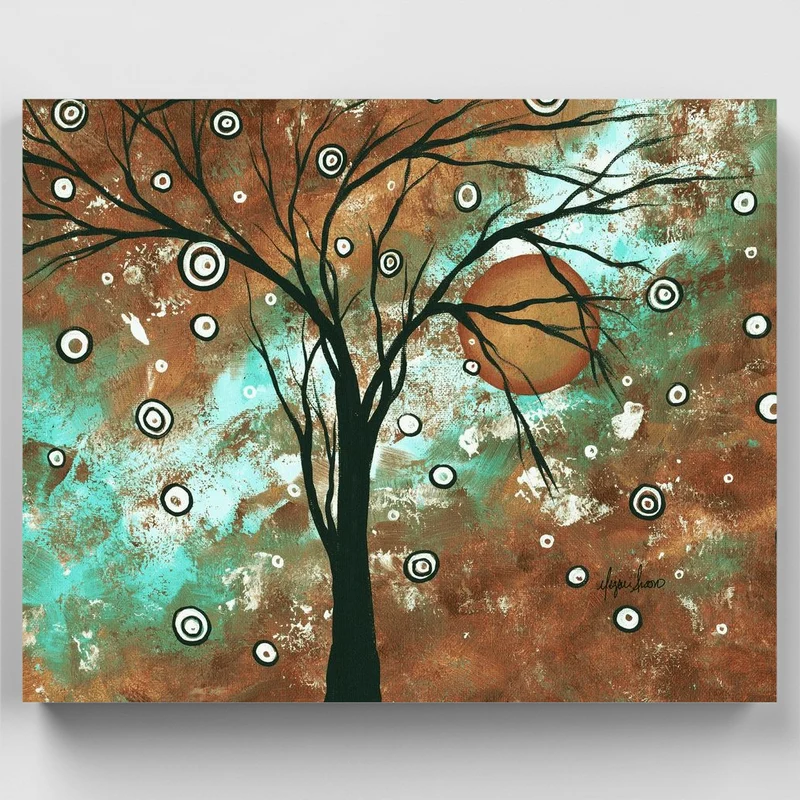 "Autumns Eve Abstract Landscape Tree" Paint by Numbers Kit