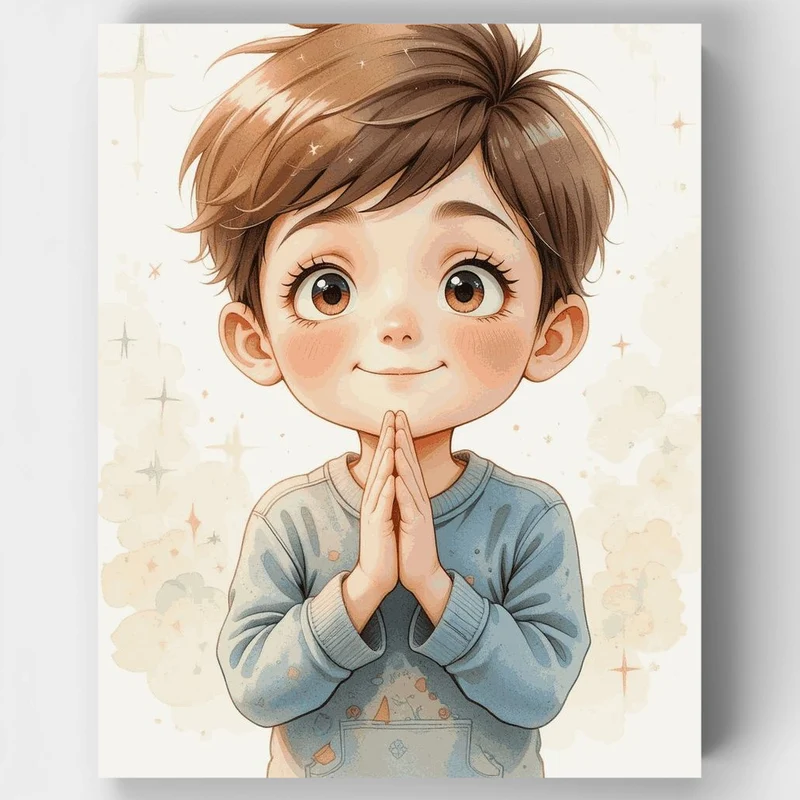 "Little praying boy" Paint by Numbers Kit