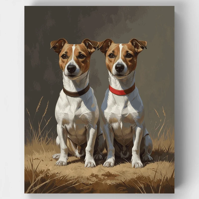 Two Jack Russell Terriers - Paint by Numbers Kit