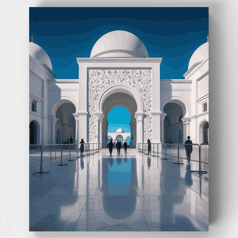 Grand Mosque Architecture - Paint by Numbers Kit