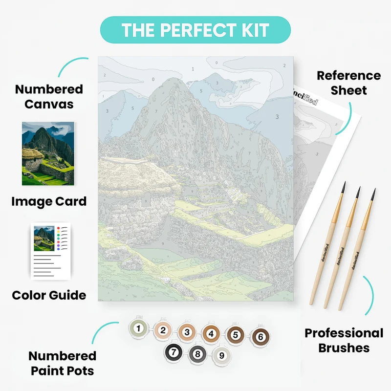 Machu Picchu Ancient Ruins - Paint by Numbers Kit