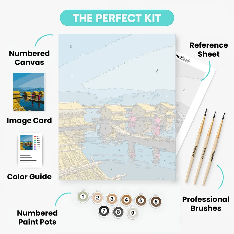 Floating Village Life - Paint by Numbers Kit