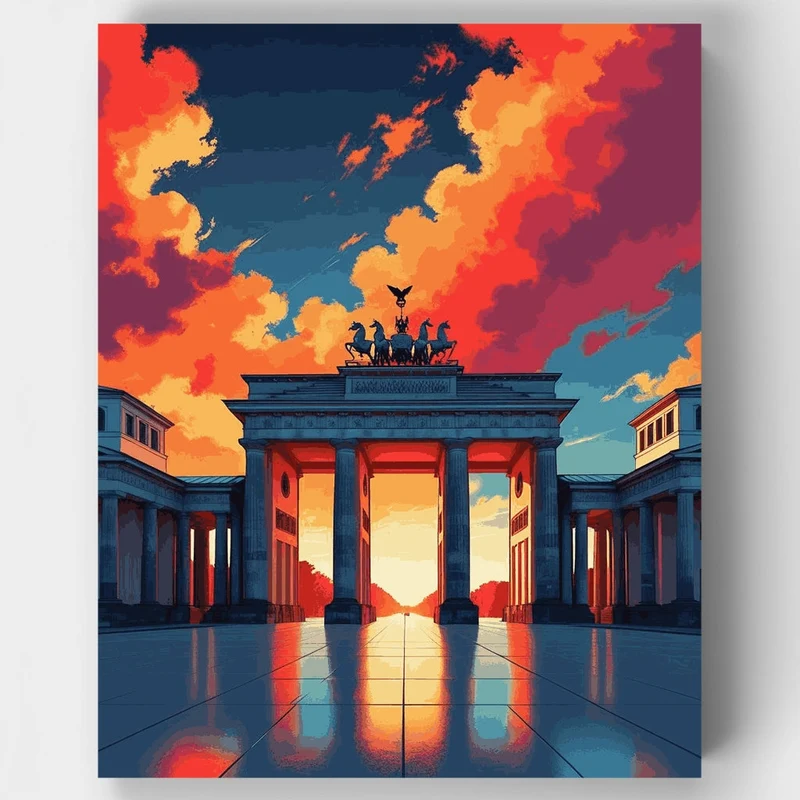 Brandenburg Gate at Sunset - Paint by Numbers Kit