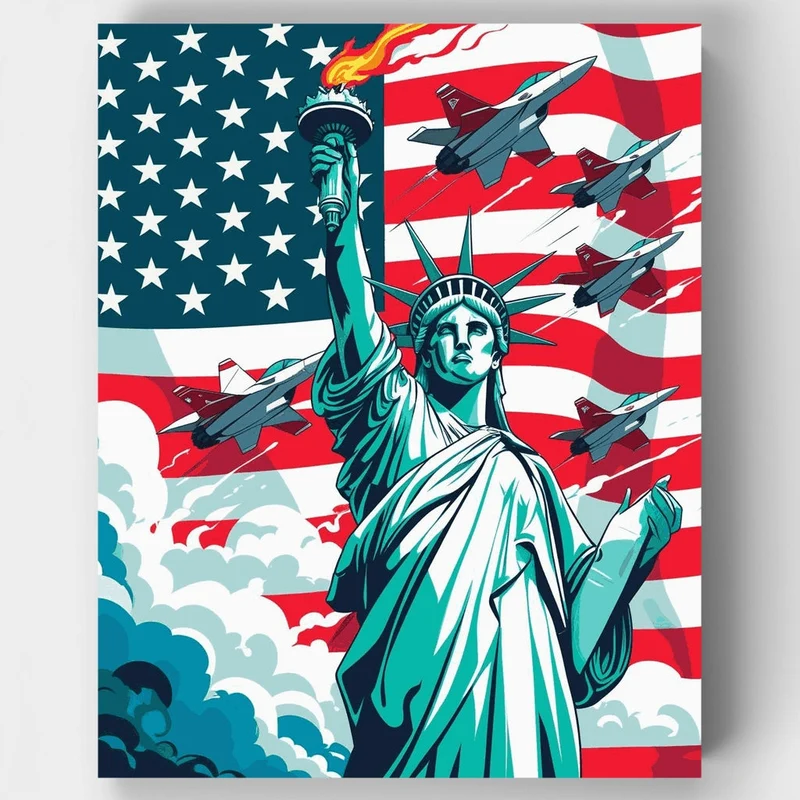 American Liberty and Military Power - Paint by Numbers Kit