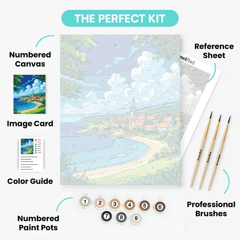 Coastal Village Church - Paint by Numbers Kit