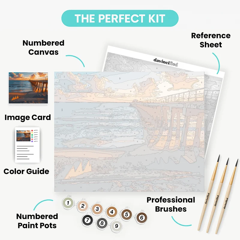 Sunset Pier Paradise - Paint by Numbers Kit
