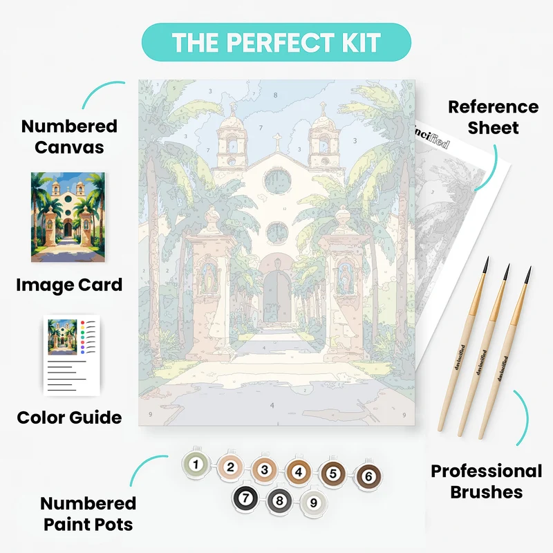 Spanish Mission Church - Paint by Numbers Kit