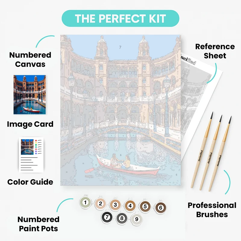Spanish Plaza Romance - Paint by Numbers Kit
