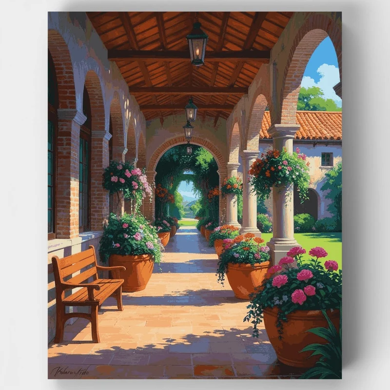 Mediterranean Courtyard - Paint by Numbers Kit