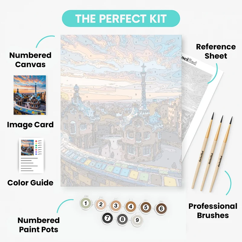 Park Güell Barcelona - Paint by Numbers Kit