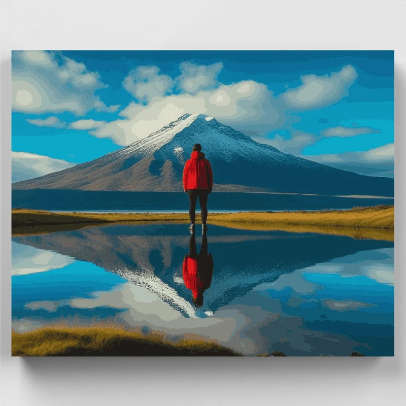 Reflective Mountain Journey - Paint by Numbers Kit