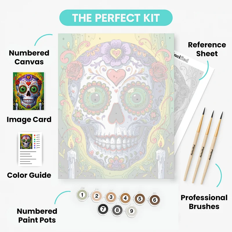 Day of the Dead Sugar Skull - Paint by Numbers Kit