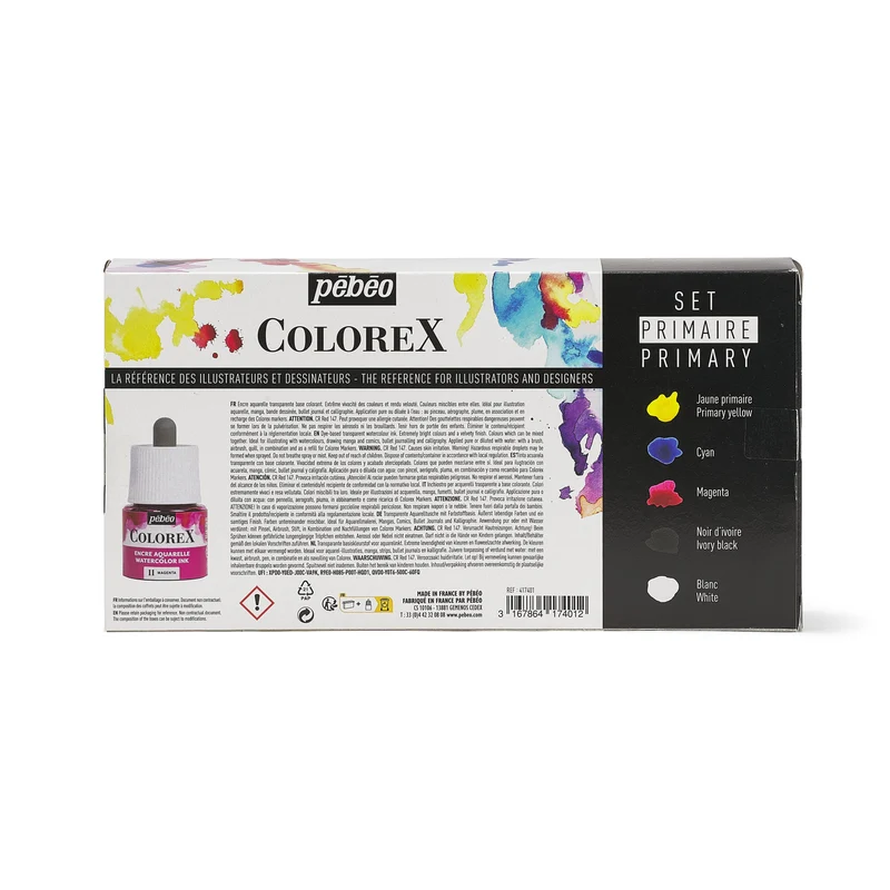 Pebeo Colorex sada akvarelových atramentov 5 x 45 ml