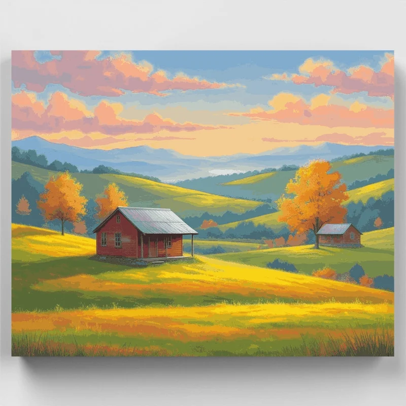 Autumn Countryside Homestead - Paint by Numbers Kit