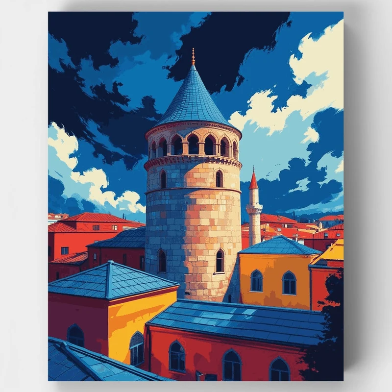 Galata Tower Istanbul - Paint by Numbers Kit