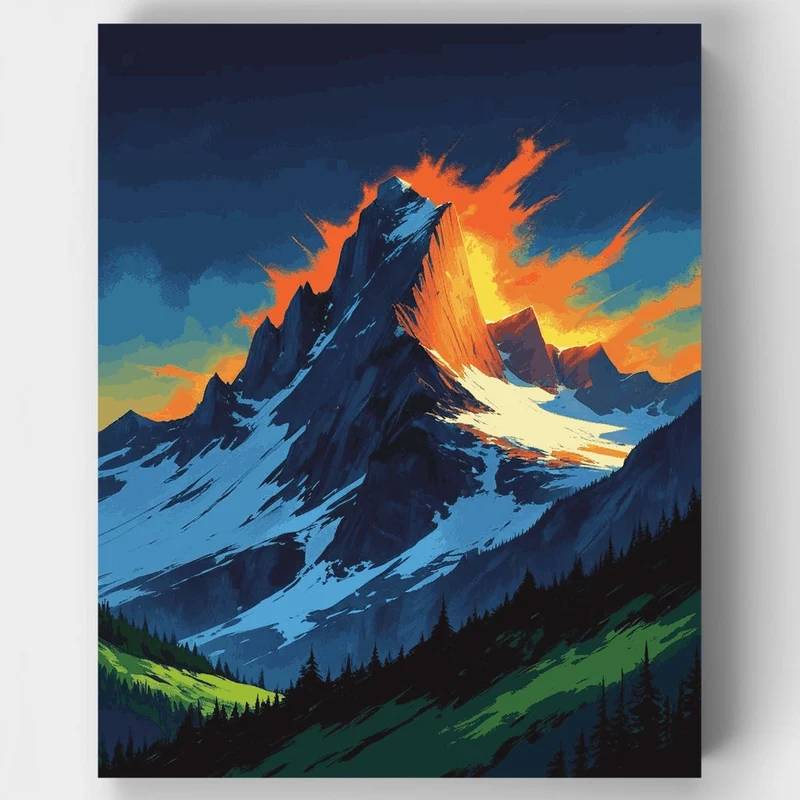 Alpine Sunset Peak - Paint by Numbers Kit