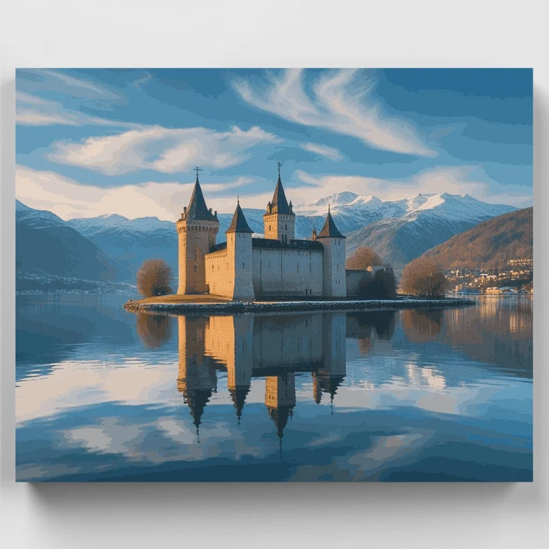 Château de Chillon Castle Switzerland - Paint by Numbers Kit