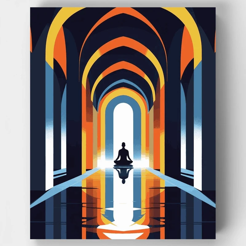Meditation in Colorful Archway - Paint by Numbers Kit