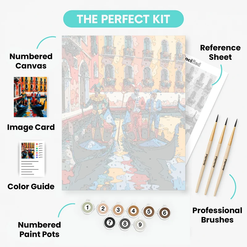Venice Carnival Gondoliers - Paint by Numbers Kit