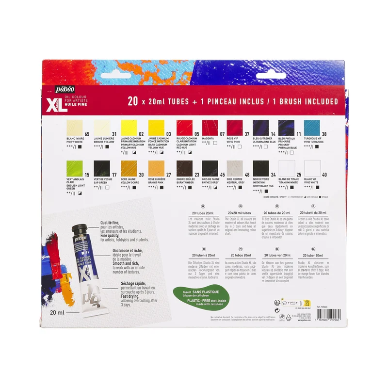 Pebeo Studio XL set oljnih barv 20 x 20 ml s čopičem