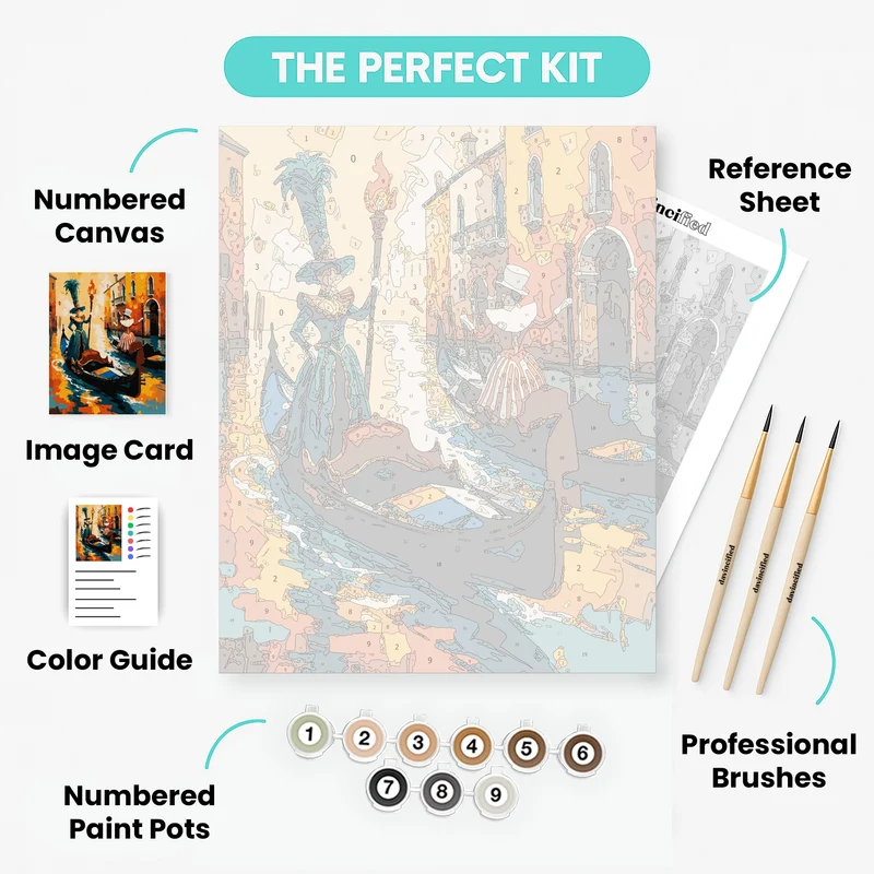 Venice Carnival Gondola Celebration - Paint by Numbers Kit
