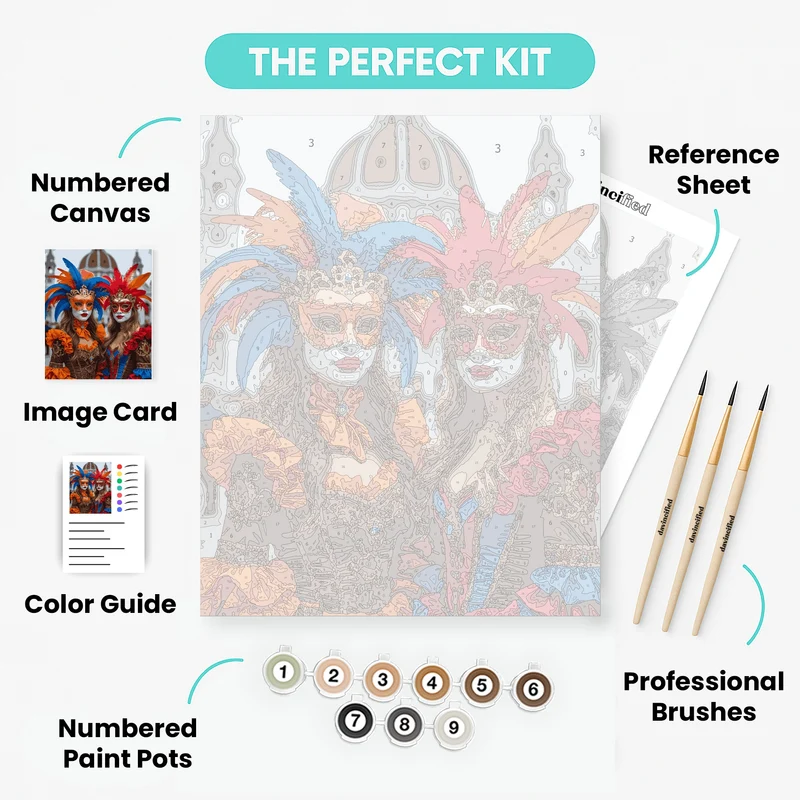 Venetian Carnival Masks - Paint by Numbers Kit