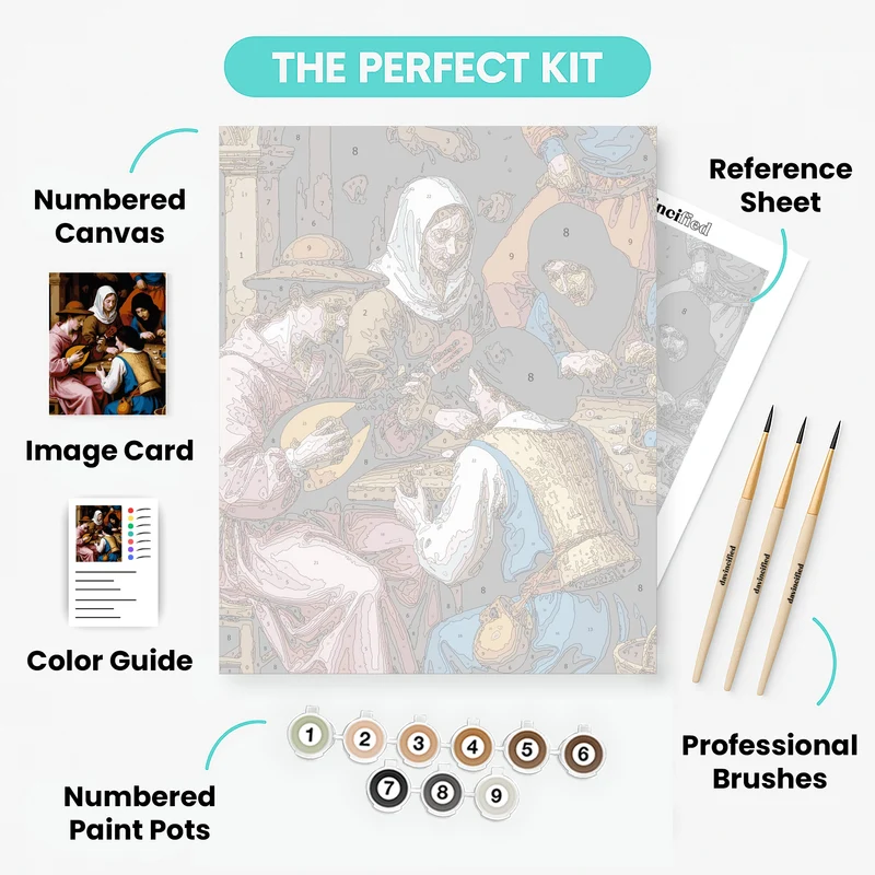 Medieval Musicians Gathering - Paint by Numbers Kit