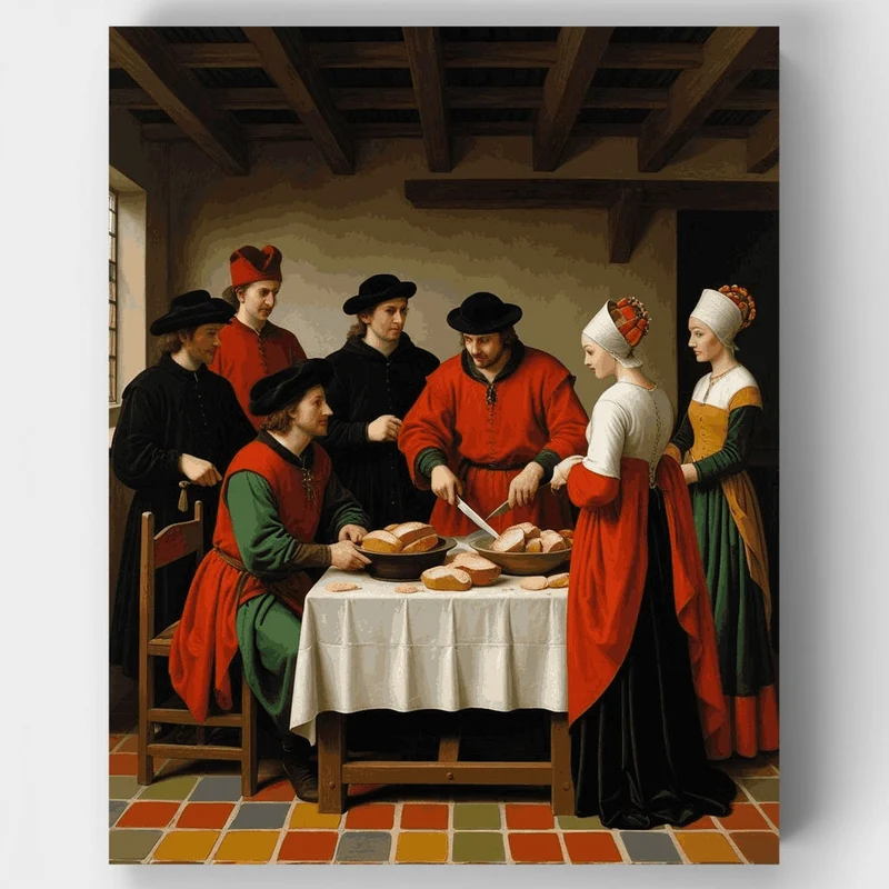 Medieval Feast Gathering - Paint by Numbers Kit