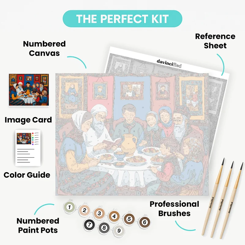 Family Passover Seder Celebration - Paint by Numbers Kit