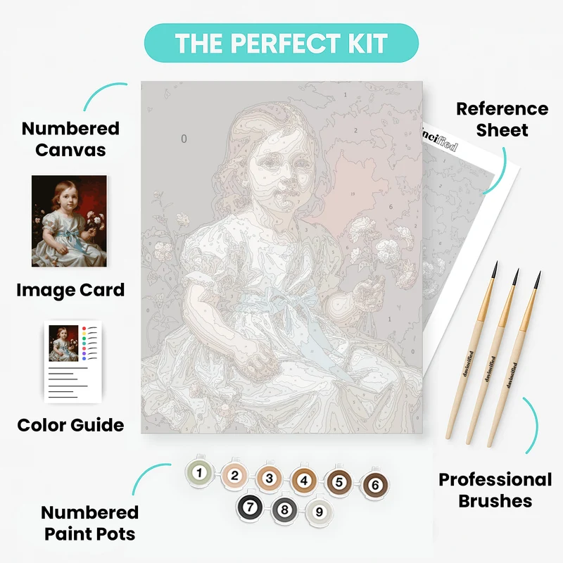 Child with Flowers - Paint by Numbers Kit