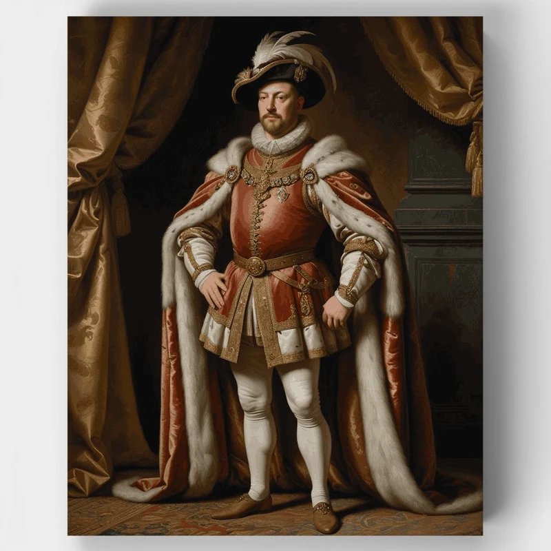 Royal Portrait in Ceremonial Robes - Paint by Numbers Kit