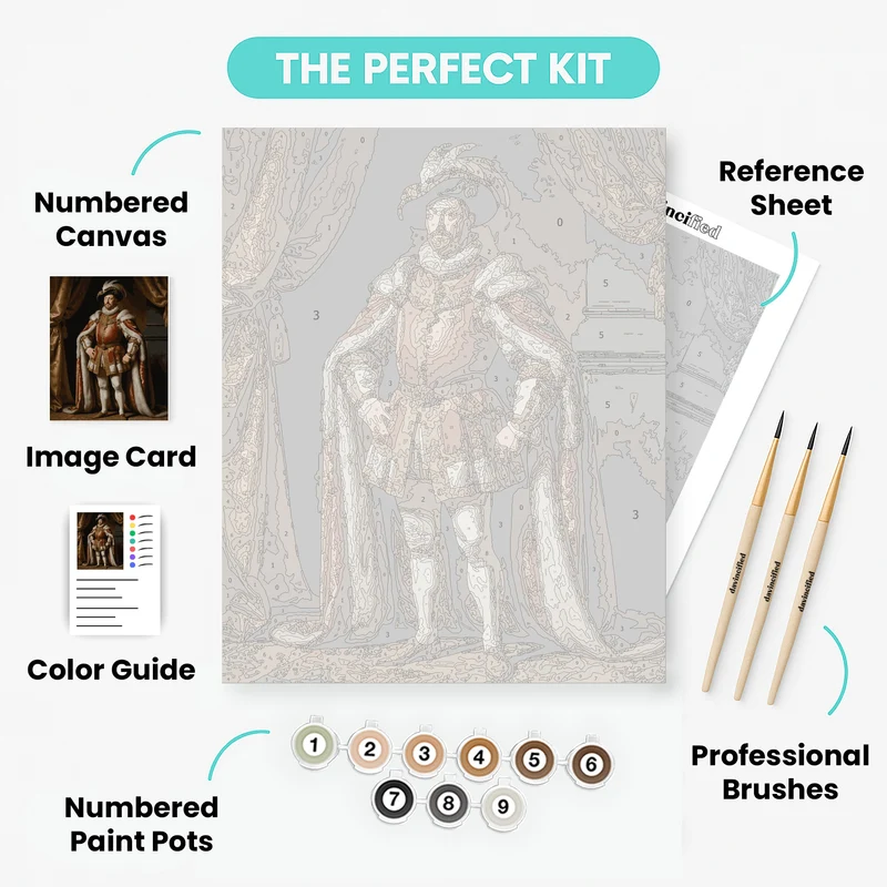 Royal Portrait in Ceremonial Robes - Paint by Numbers Kit