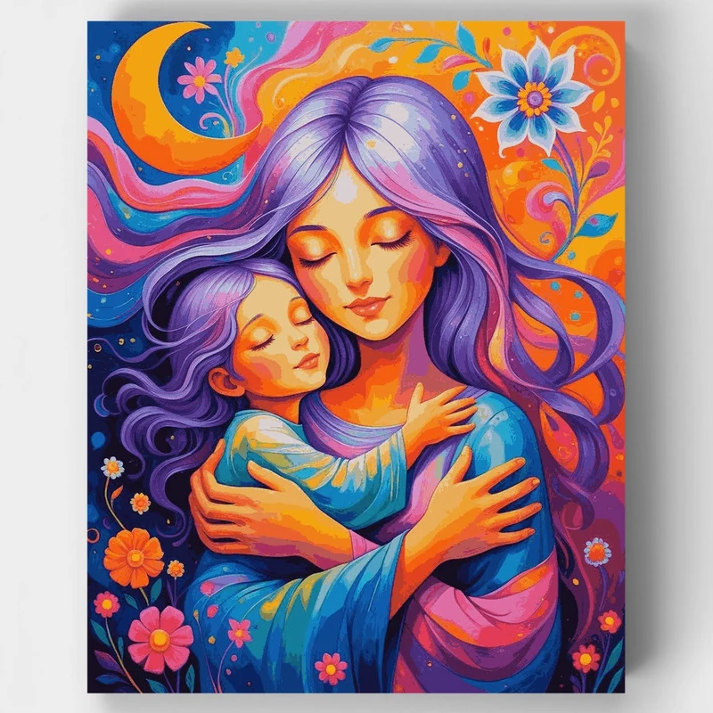 Mother and Child Embrace - Paint by Numbers Kit