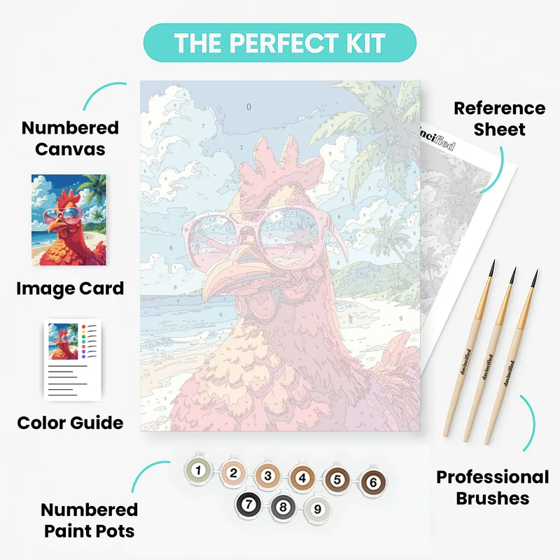 Beach Rooster - Paint by Numbers Kit