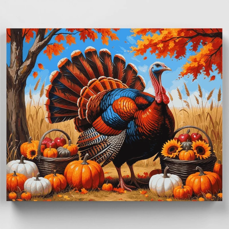 Thanksgiving Turkey Harvest - Paint by Numbers Kit