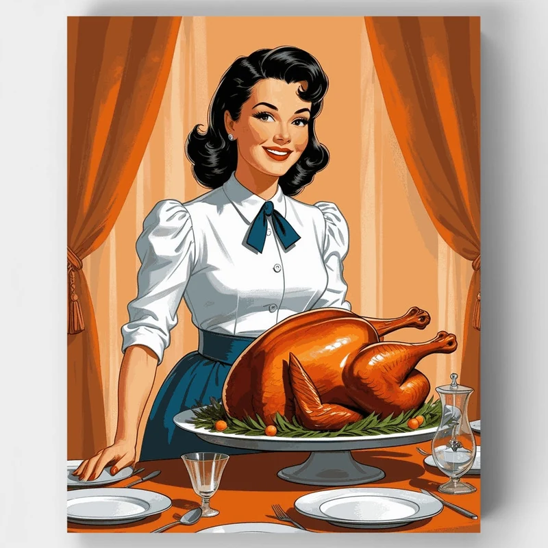 Vintage Thanksgiving Dinner - Paint by Numbers Kit