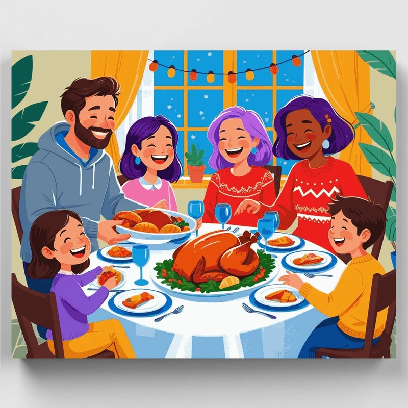 Thanksgiving Family Dinner - Paint by Numbers Kit