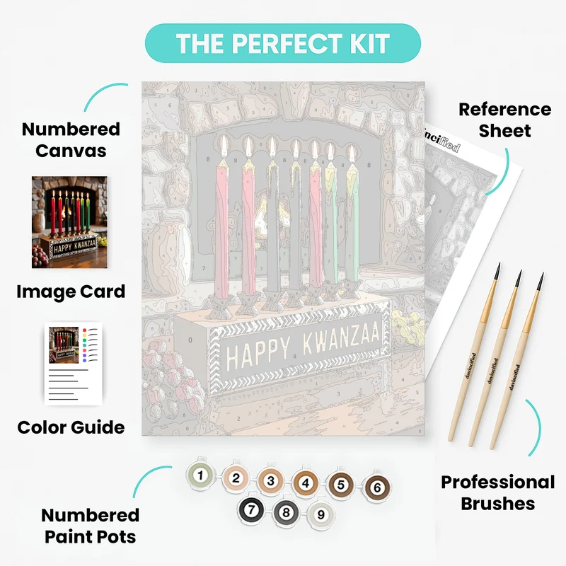 Kwanzaa Kinara Display - Paint by Numbers Kit