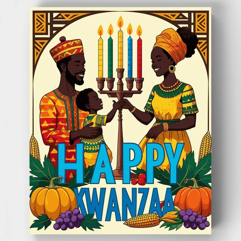Happy Kwanzaa Family Celebration - Paint by Numbers Kit