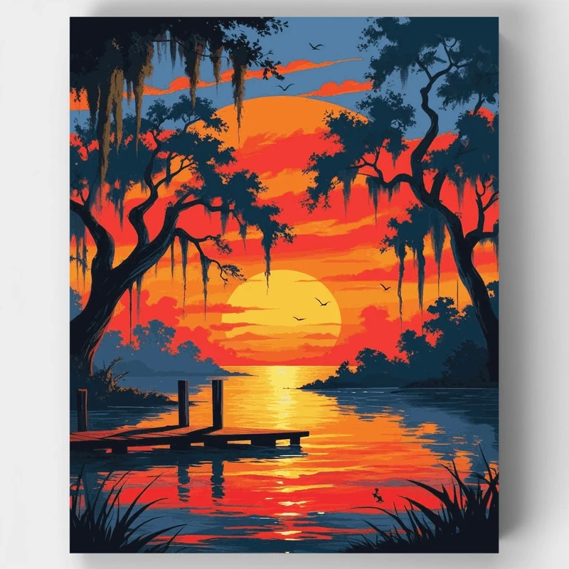 Southern Bayou Sunset - Paint by Numbers Kit